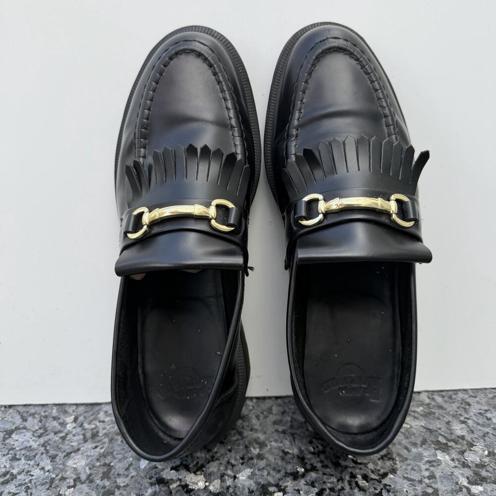 Dr. Martens Adrian Snaffle in Black Smooth Leather Kiltie Loafers Men’s SZ US 12